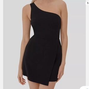 French connection black one shoulder dress